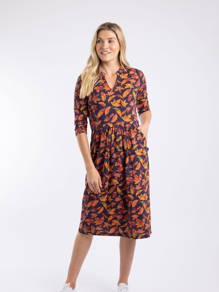 Weird Fish Isolde Printed Jersey Midi Dress - Imagem 1 de 6