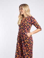 Weird Fish Isolde Printed Jersey Midi Dress - Imagem 3 de 6