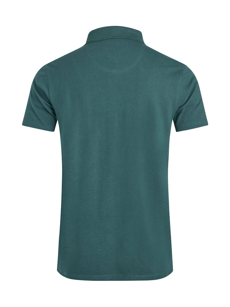Weird Fish Green Miles Pique Polo Shirt - Image 6 of 6 Weird Fish Green Miles Pique Polo Shirt - Image 6 of 6