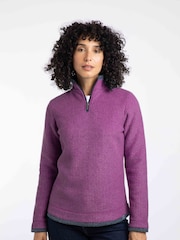 Weird Fish Purple Beye 1/4 Zip Grid Fleece - Image 1 of 7