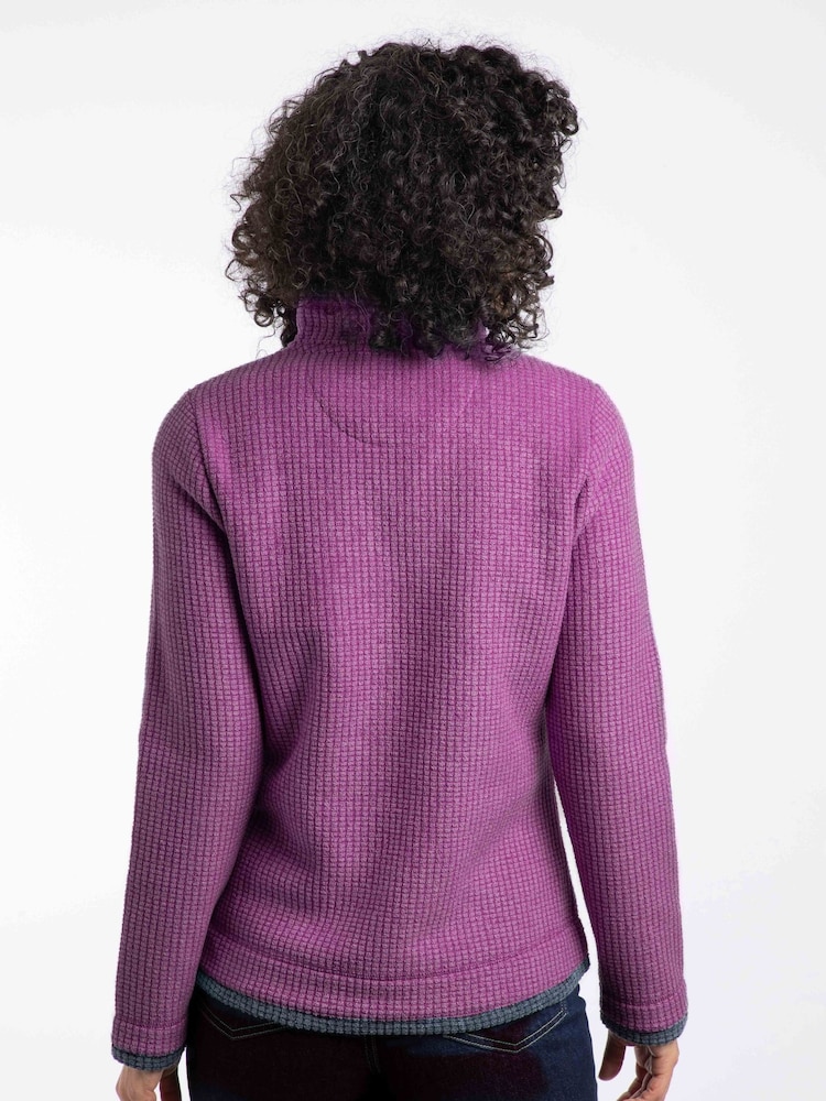 Weird Fish Purple Beye 1/4 Zip Grid Fleece - Image 2 of 7