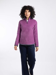 Weird Fish Purple Beye 1/4 Zip Grid Fleece - Image 3 of 7
