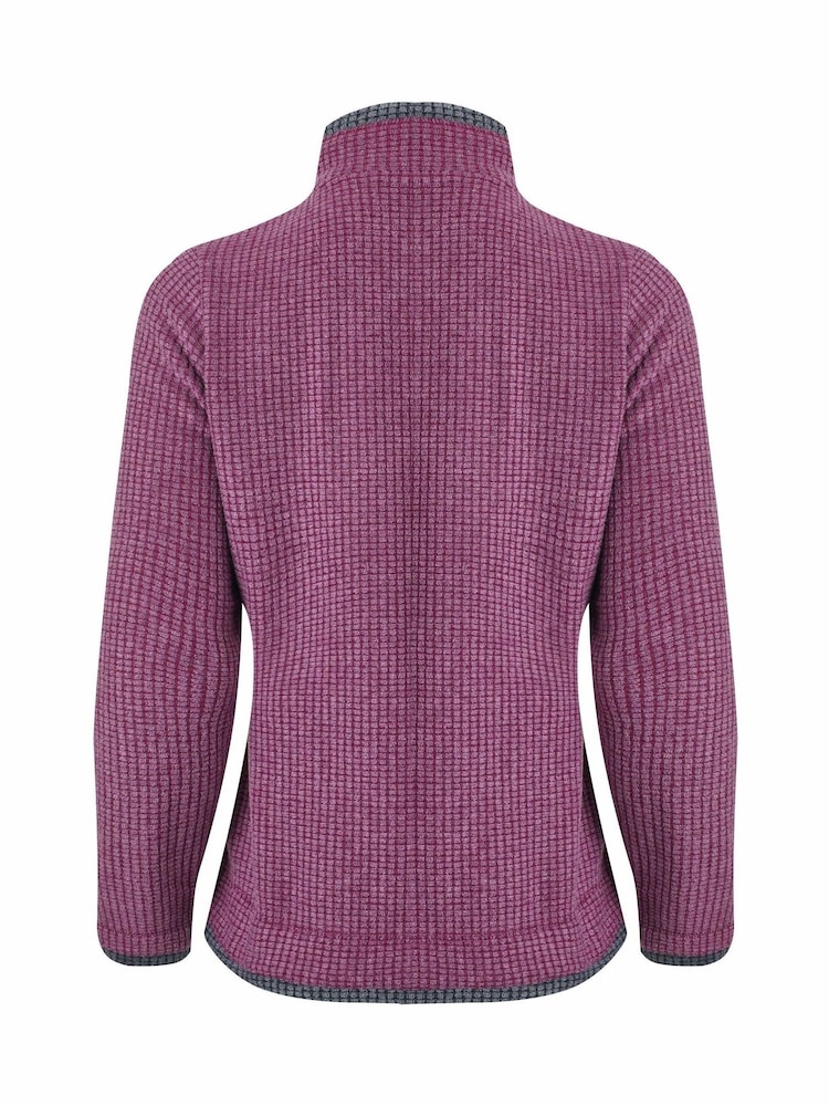 Weird Fish Purple Beye 1/4 Zip Grid Fleece - Image 7 of 7 Weird Fish Purple Beye 1/4 Zip Grid Fleece - Image 7 of 7