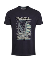 Weird Fish Blue Off Shore Front Print Graphic T-Shirt - Image 5 of 6