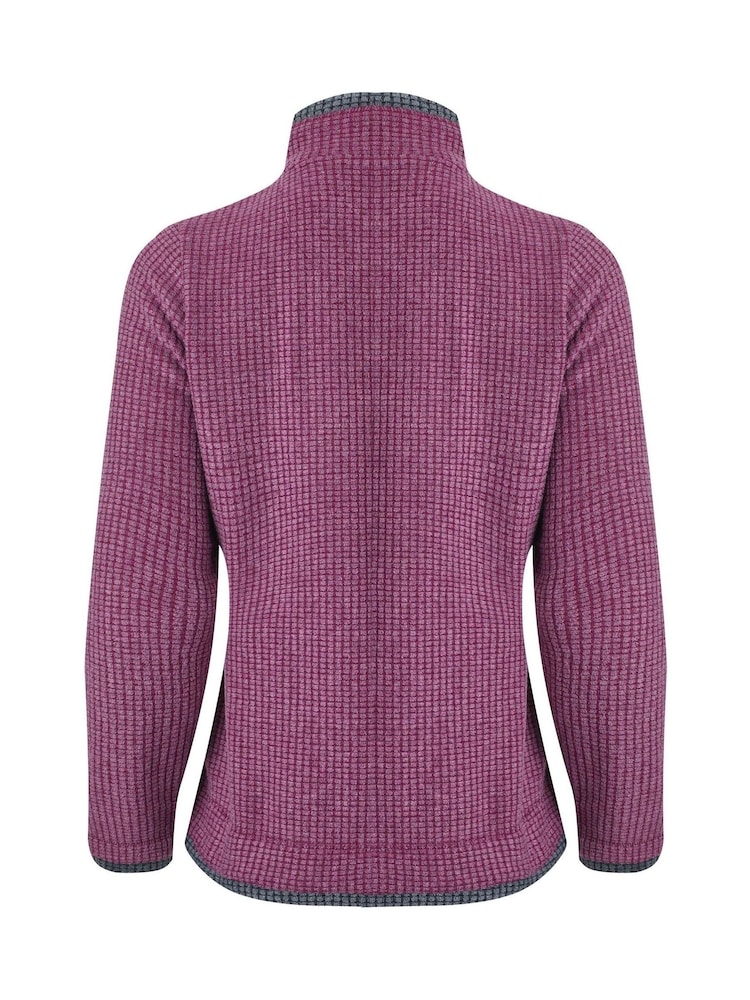 Weird Fish Purple Ariana Full Zip Grid Fleece - Image 7 of 7 Weird Fish Purple Ariana Full Zip Grid Fleece - Image 7 of 7