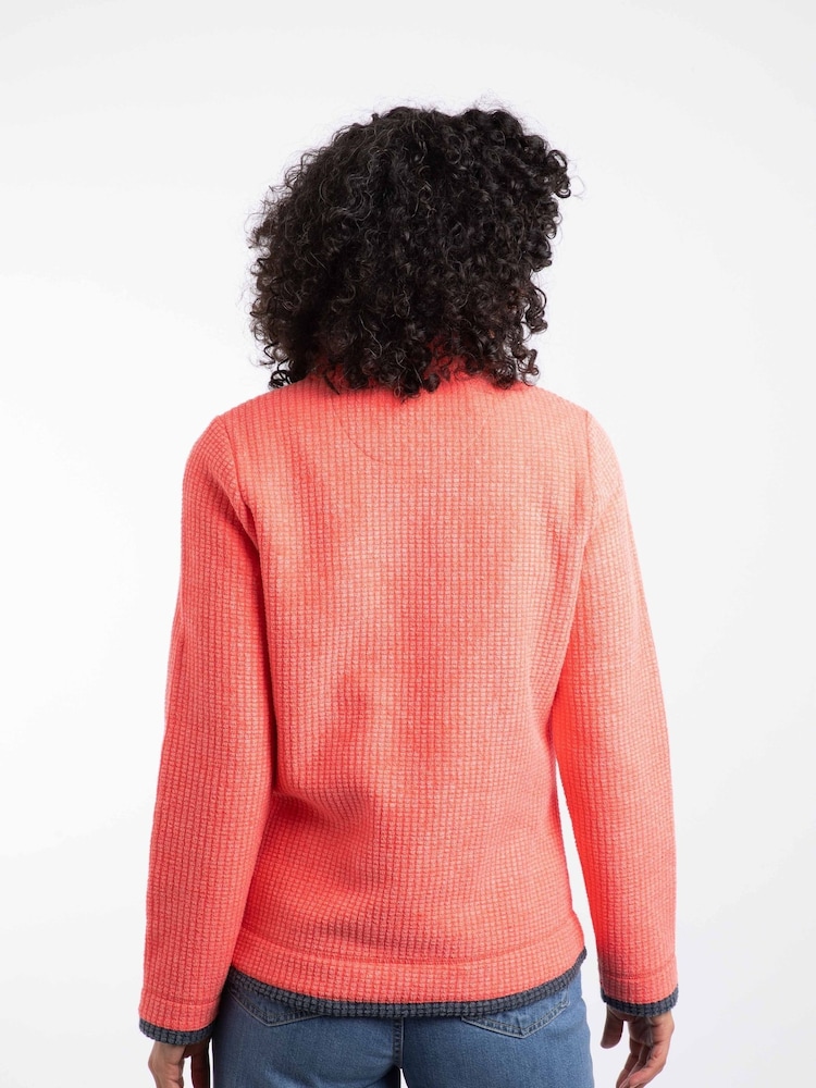 Weird Fish Pink Beye 1/4 Zip Grid Fleece - Image 2 of 7 Weird Fish Pink Beye 1/4 Zip Grid Fleece - Image 2 of 7