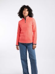 Weird Fish Pink Beye 1/4 Zip Grid Fleece - Image 3 of 7