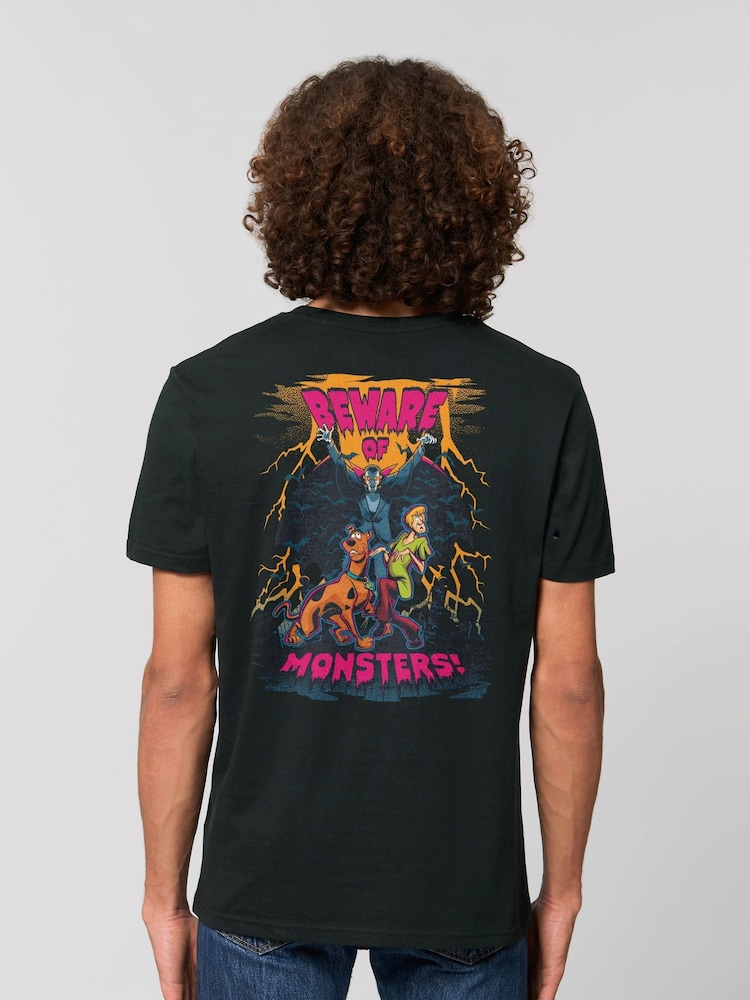 All + Every Black Scooby Doo Halloween Beware Of Monsters Back Print T-Shirt - Image 1 of 4 All + Every Black Scooby Doo Halloween Beware Of Monsters Back Print T-Shirt - Image 1 of 4