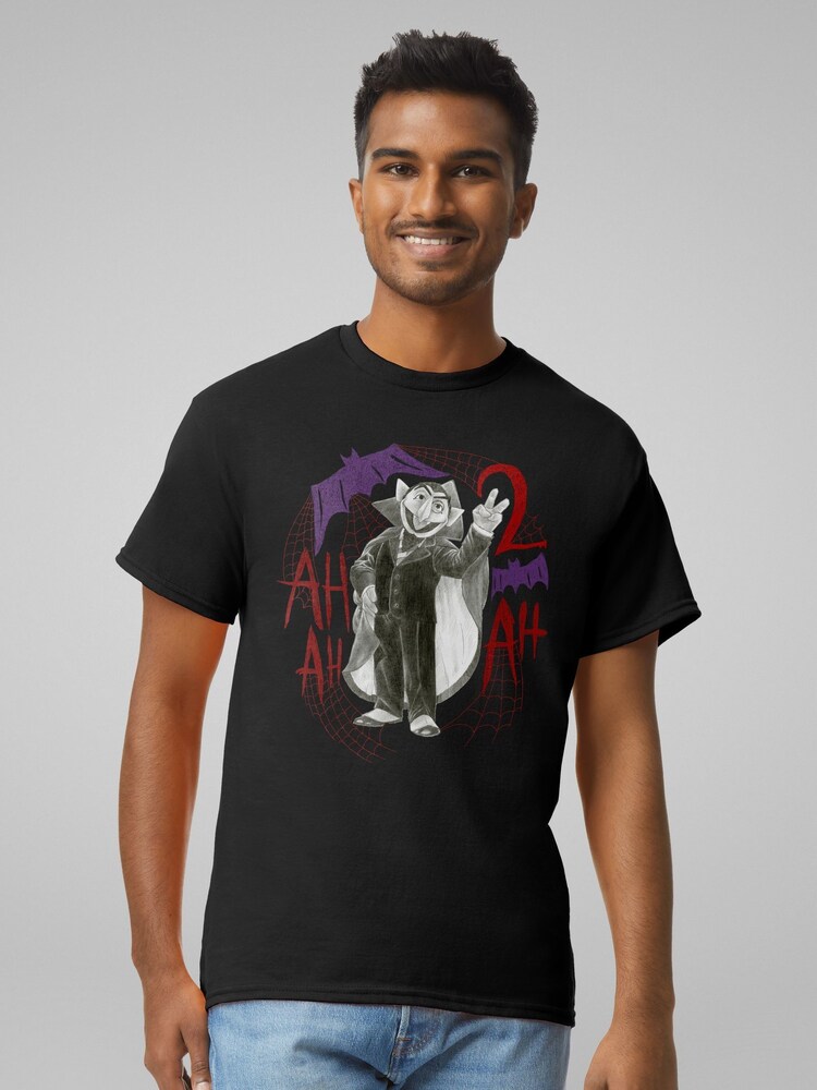 All + Every Black Sesame Street Count Von Count Ah Ah Ah 2 T-Shirt - Image 2 of 4 All + Every Black Sesame Street Count Von Count Ah Ah Ah 2 T-Shirt - Image 2 of 4
