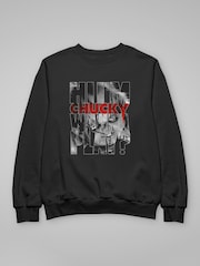 All + Every Black Chucky Hi Im Chucky Scars And Stitches Sweatshirt - Image 3 of 4