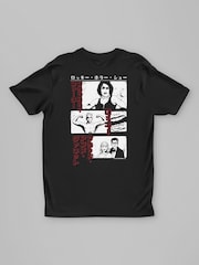 All + Every Black Doctor Frank N Furter Rocky Brad & Janet Japanese Text Back Print T-Shirt - Image 3 of 4