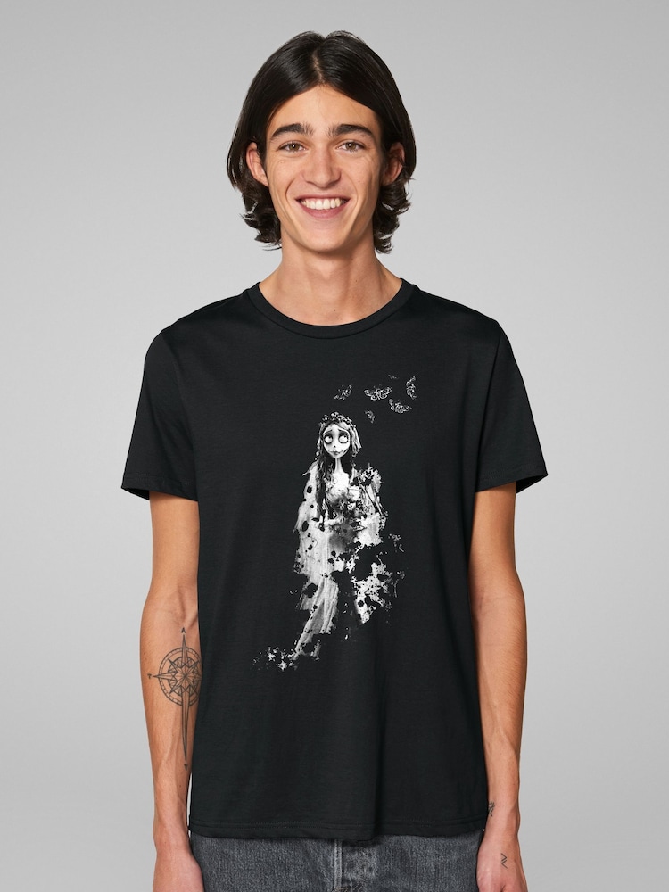 All + Every Black Corpse Bride Emily Butterflies T-Shirt - Image 2 of 4 All + Every Black Corpse Bride Emily Butterflies T-Shirt - Image 2 of 4