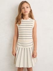Reiss Ivory/Navy Lorilee Stripe Knitted Sleeveless Top - Image 3 of 4