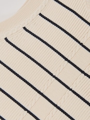 Reiss Ivory/Navy Lorilee Stripe Knitted Sleeveless Top - Image 4 of 4
