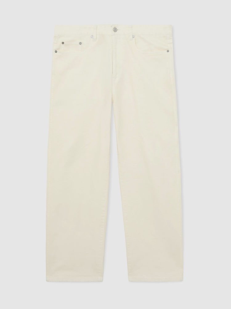 أبيض - Reiss Rubin Monogram Relaxed-Fit Jeans - صورة 2 من 6