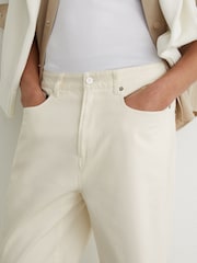 أبيض - Reiss Rubin Monogram Relaxed-Fit Jeans - صورة 5 من 6