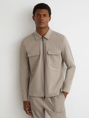 Reiss Taupe Brown Ascend Shirt - Image 1 of 6