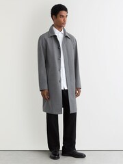 Reiss Canton Single-Breasted Raglan Raincoat with Wool - Image 1 of 6