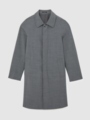 Reiss Canton Single-Breasted Raglan Raincoat with Wool - Image 2 of 6