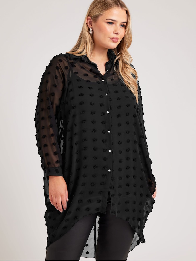 Yours Curve Black Snake Print Longline Batwing Sleeve Shirt - Image 1 of 5 Yours Curve Black Snake Print Longline Batwing Sleeve Shirt - Image 1 of 5