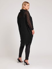 Yours Curve Black Snake Print Longline Batwing Sleeve Shirt - Image 3 of 5