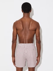 Reiss Rose Pink/White Bay Seersucker Stripe Swim Shorts - Image 5 of 6
