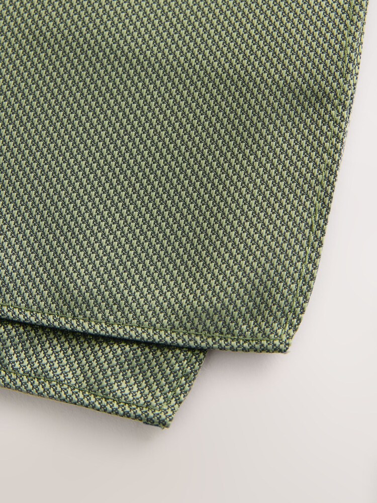 Olive Green Textured Pocket Square - Image 2 of 3 Olive Green Textured Pocket Square - Image 2 of 3