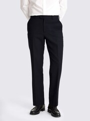 Blue Regular Half Canvas Fit Navy Check Suit Trousers - Image 1 of 3