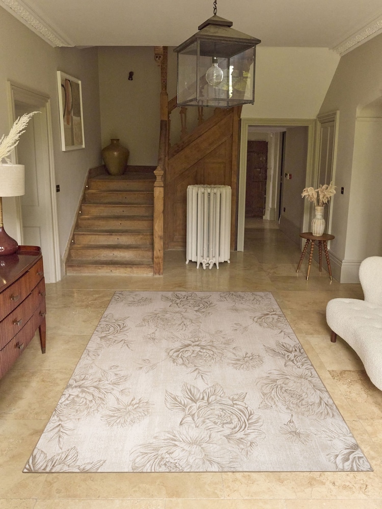 Hug Rug Cream Muted Floral Print Rug - Image 1 of 4