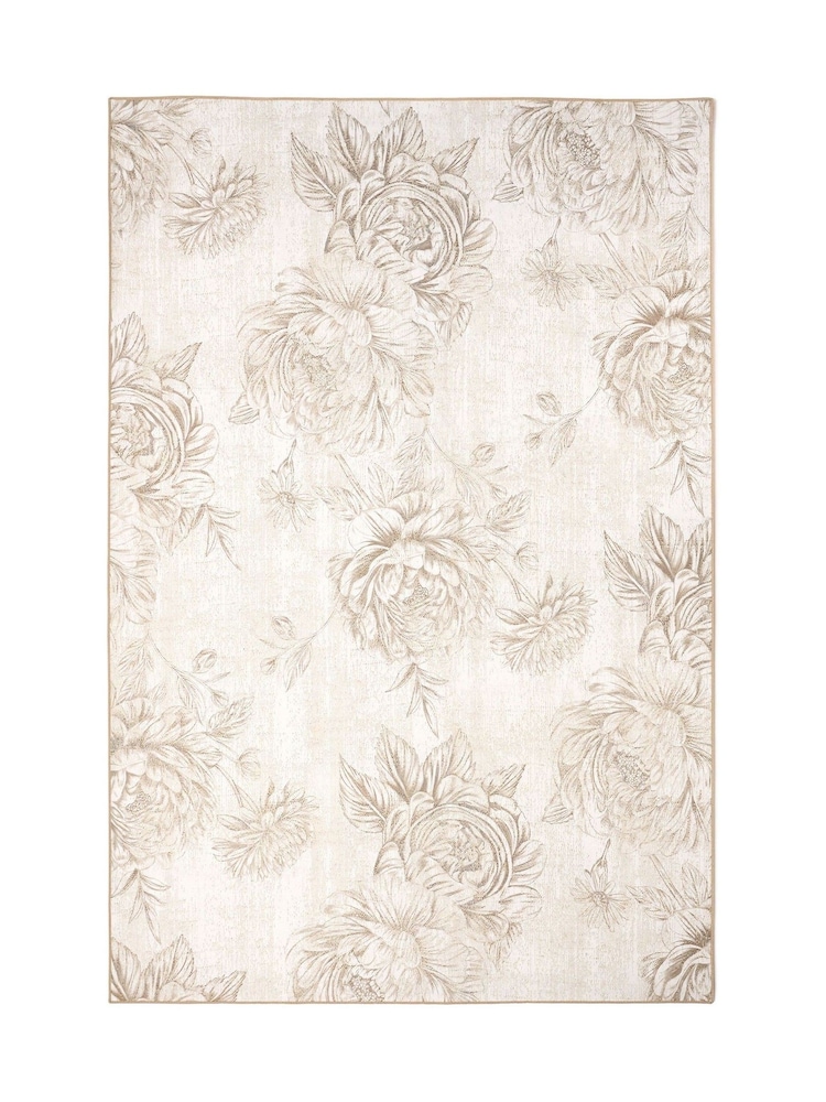 Hug Rug Cream Muted Floral Print Rug - Image 2 of 4 Hug Rug Cream Muted Floral Print Rug - Image 2 of 4