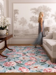 Hug Rug Blue Blooming Peonies Rug - Image 1 of 4