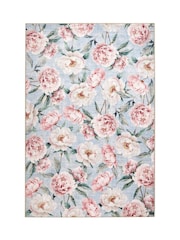 Hug Rug Blue Blooming Peonies Rug - Image 3 of 4