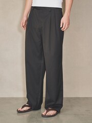 بني - EDIT Pleated Relaxed Fit Smart Trousers - Image 1 of 7