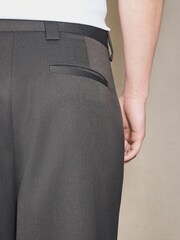 بني - EDIT Pleated Relaxed Fit Smart Trousers - Image 6 of 7