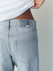 self. Washed Grey Loose Wide Leg Jeans - Image 6 of 9