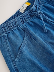 Mid Blue Denim Lightweight Linen Blend Balloon Jeans - Image 9 of 9