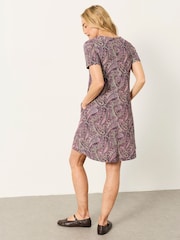 FatFace Simone Purple Paisley Jersey Dress - Image 3 of 6