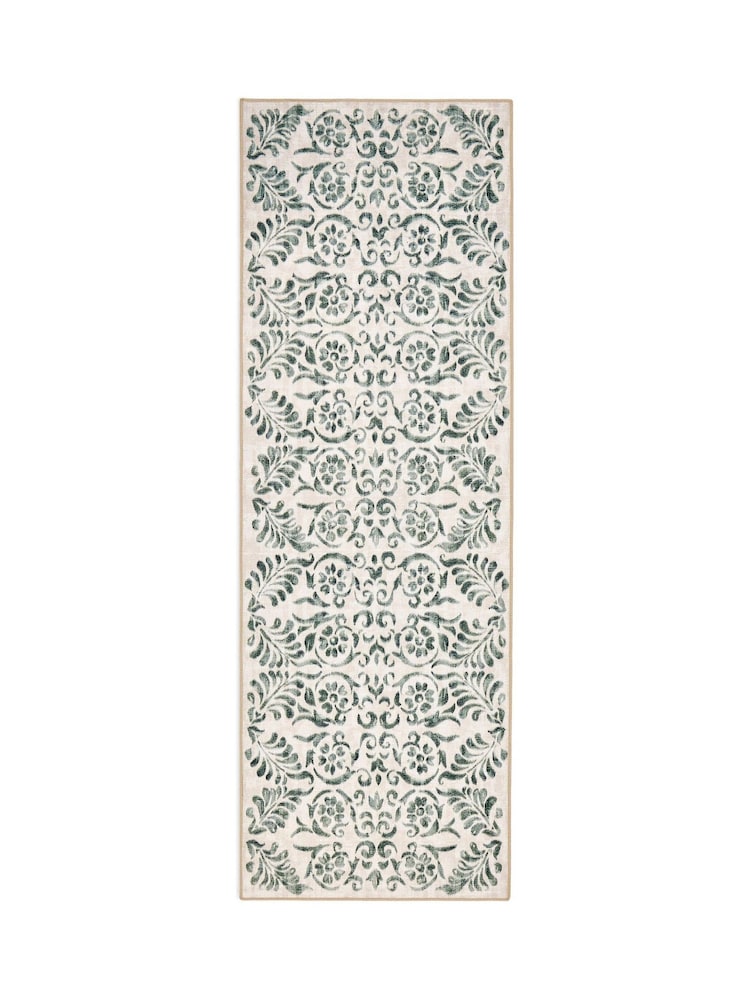 Hug Rug Green Vintage Scroll Runner - Image 2 of 3