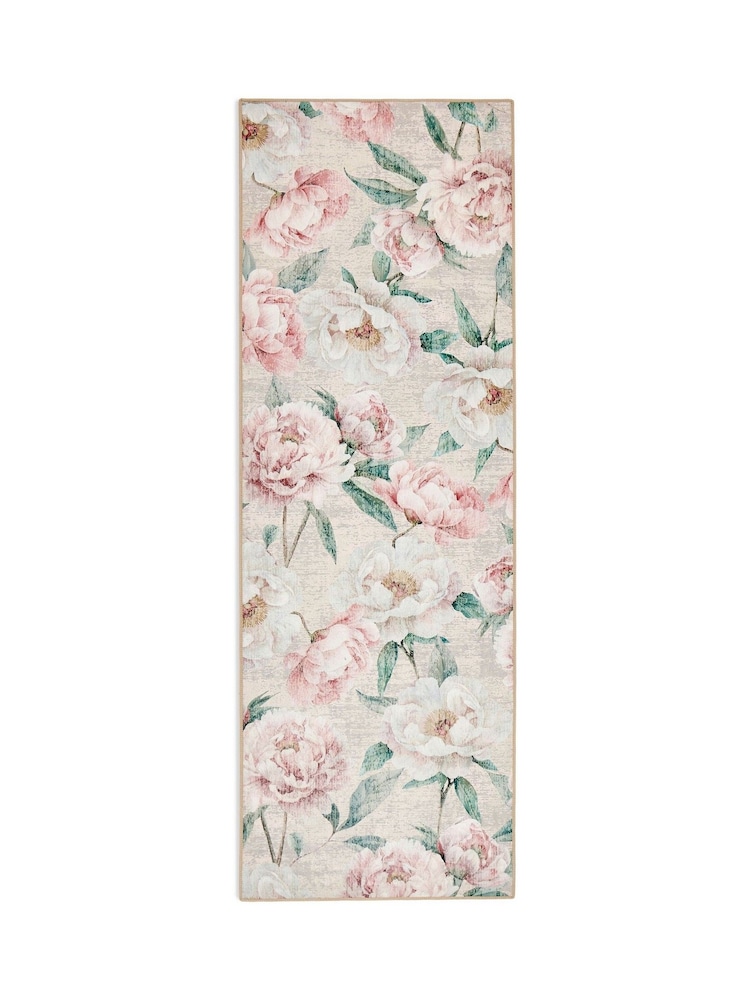Hug Rug Pink Blooming Peonies Runner - Image 2 of 3 Hug Rug Pink Blooming Peonies Runner - Image 2 of 3
