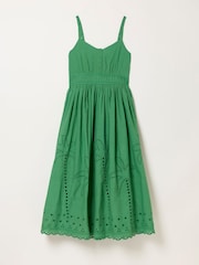 FatFace Teri Green Embroidered Midi Dress - Image 6 of 6