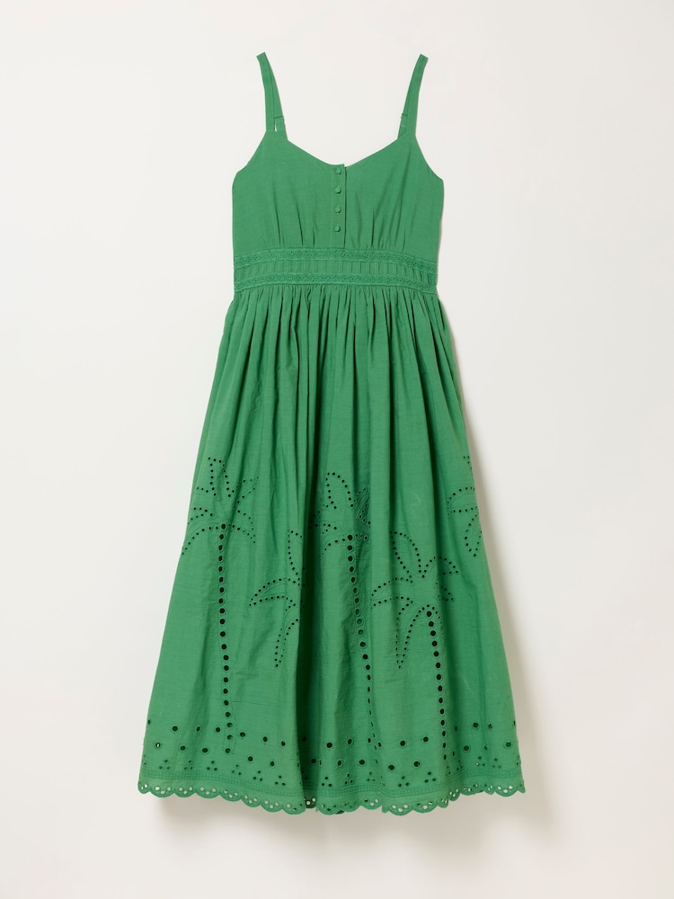 FatFace Teri Green Embroidered Midi Dress - Image 6 of 6 FatFace Teri Green Embroidered Midi Dress - Image 6 of 6