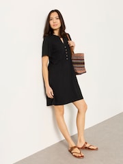 FatFace Maggie Black Jersey Dress - Image 1 of 6