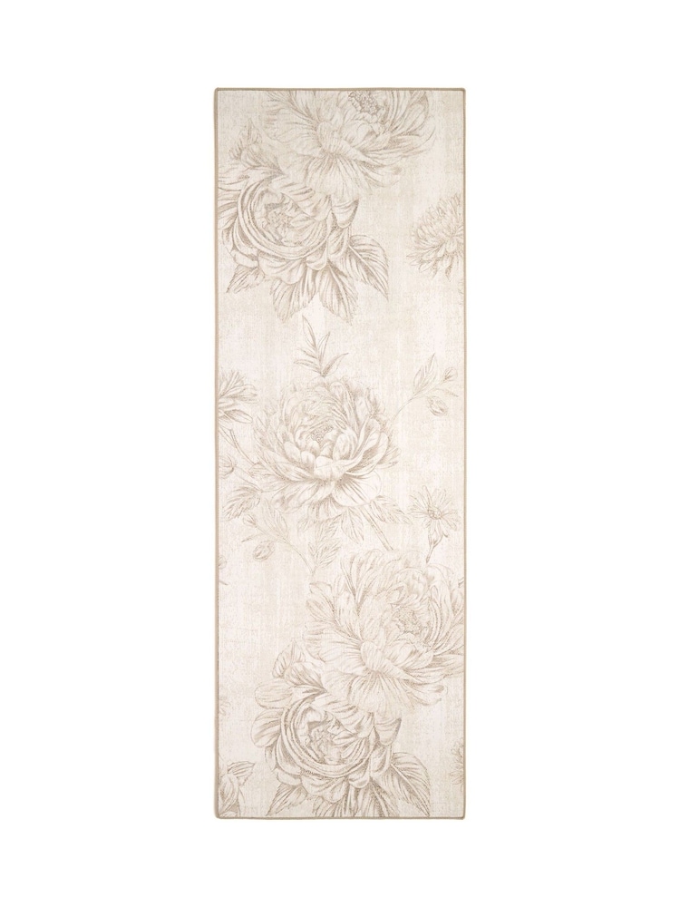 Hug Rug Cream Muted Floral Print Runner - Image 4 of 4