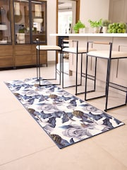 Hug Rug Navy Magnolia Garden Runner - Image 1 of 5