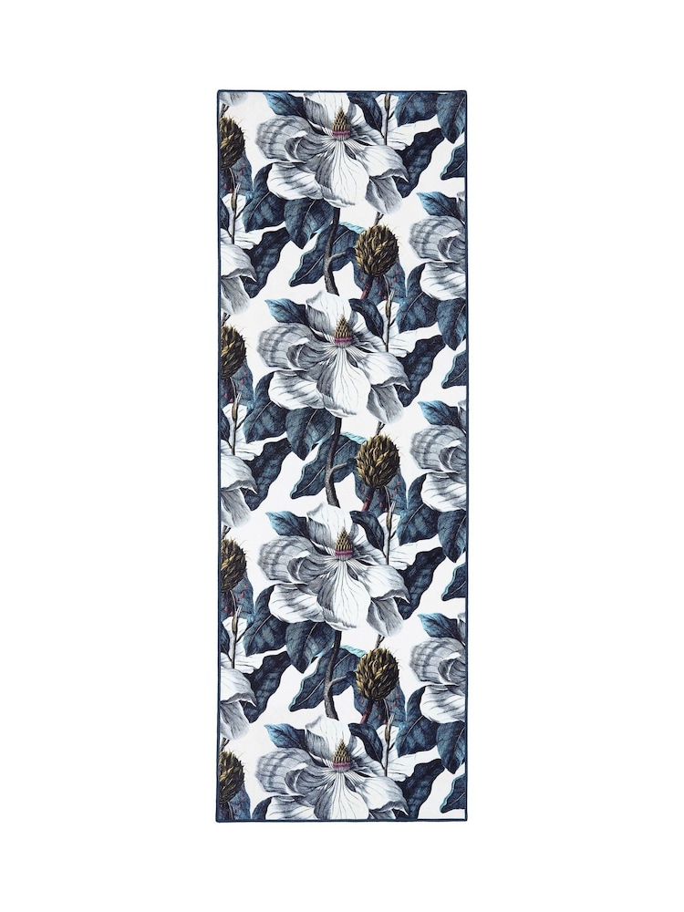 Hug Rug Navy Magnolia Garden Runner - Image 2 of 5