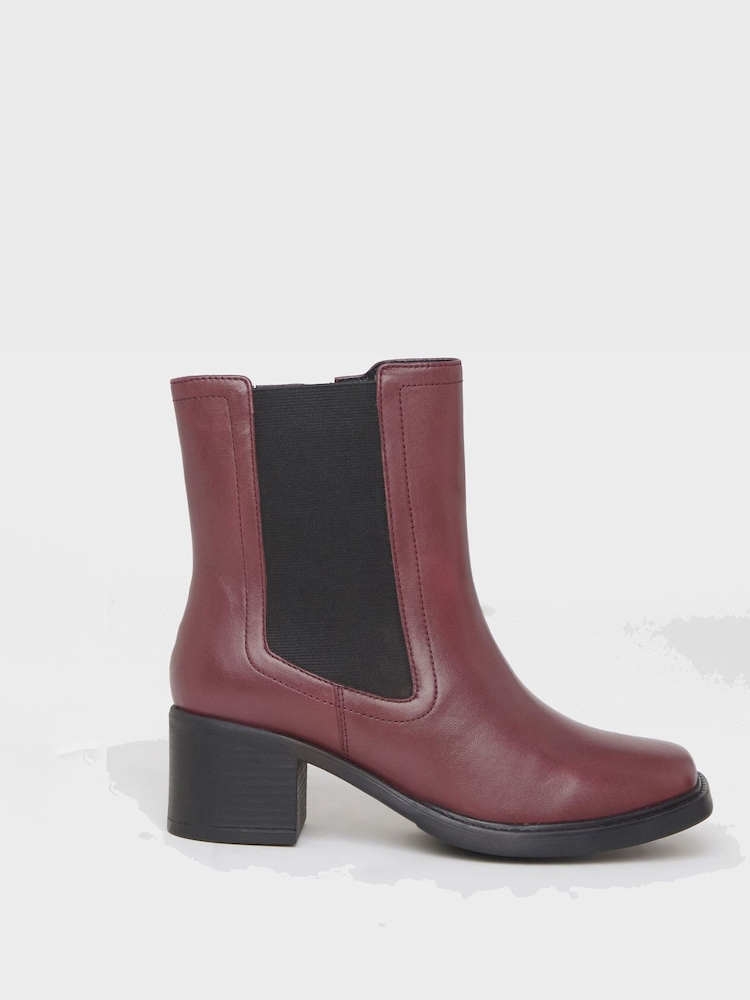 Simply Be Red Wide Fit Block Heel Chelsea Boot - Image 2 of 4