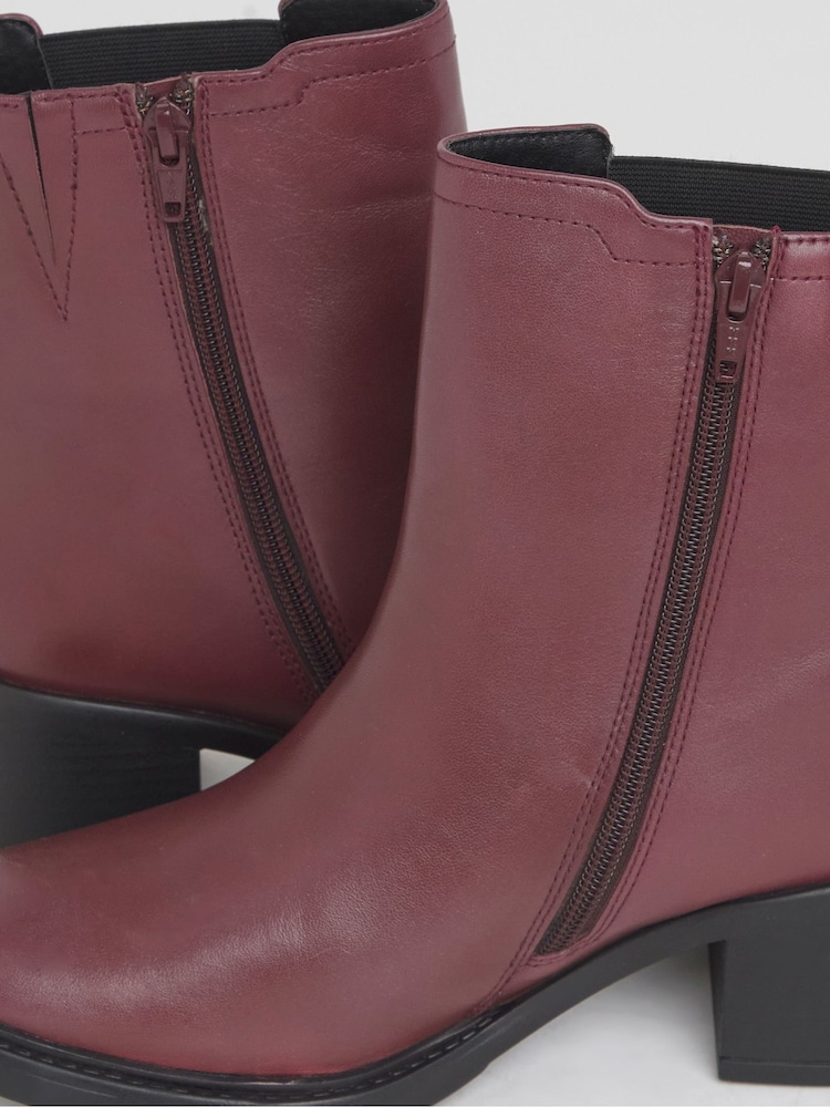 Simply Be Red Wide Fit Block Heel Chelsea Boot - Image 4 of 4