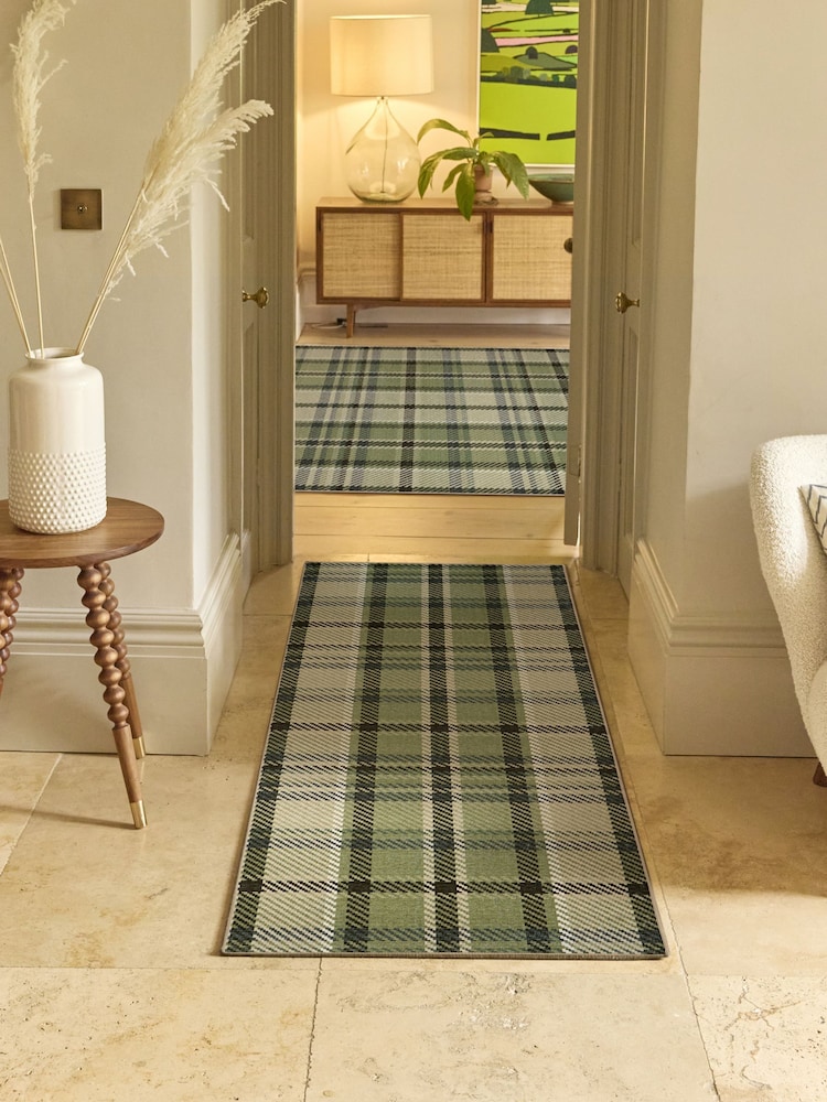 Hug Rug Green Isla Plaid Runner - Image 1 of 4
