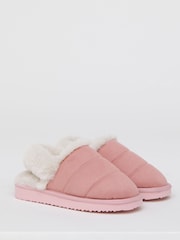 Simply Be Pink Slingback Fluffy Slippers - Image 2 of 4