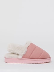 Simply Be Pink Slingback Fluffy Slippers - Image 3 of 4